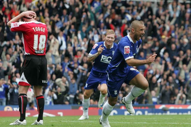 Kevin Phillips of Birmingham City scores their wining goal in the last few minutes of the game during the Coca-Cola Championship match between Birmingham City and Sheffield United at St Andrews