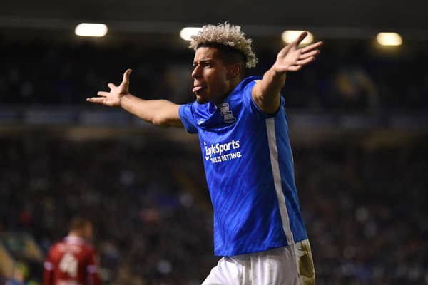 Lyle Taylor of Birmingham City reacts during the Sky Bet Championship match between Birmingham City and Sheffield United