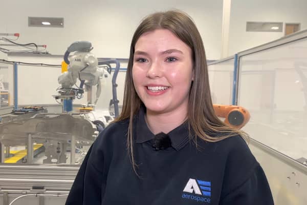 Stephanie Potter, a Continuous Improvement Apprentice for AE Aerospace