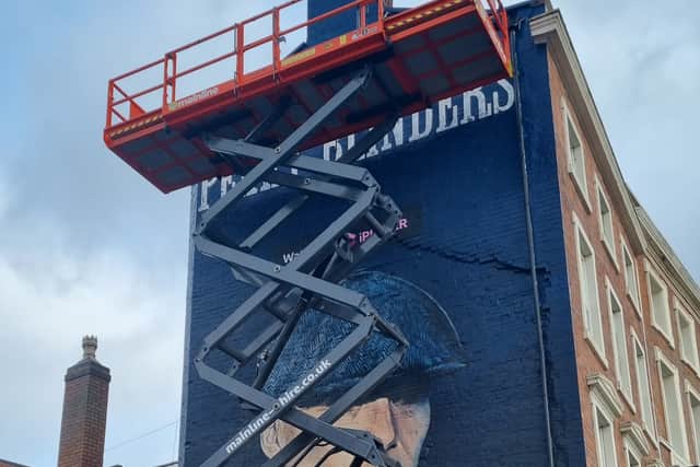 The mural has been painted on the the side of The Old Crown in Digbeth