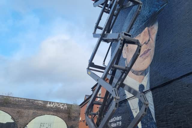 A Tommy Shelby mural has been unveiled in Digbeth