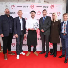 Jon Swain (Shine TV) Tim Davie (Director General BBC), Dan Lee (MasterChef The Professionals Champion 2021), Steven Knight, Kate Phillips (BBC Entertainment), Andy Street (West Midlands Major)