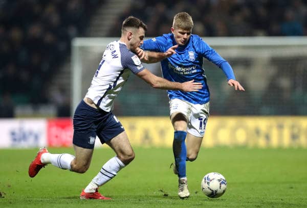 Jordan James, pictured in action at Preston, has been a Birmingham City revelation. Picture: Lewis Storey/Getty Images.
