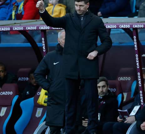 Thumbs-up: Steven Gerrard should be given much more time to get Villa pushing for European football. Picture: Eddie Keogh/Getty Images.