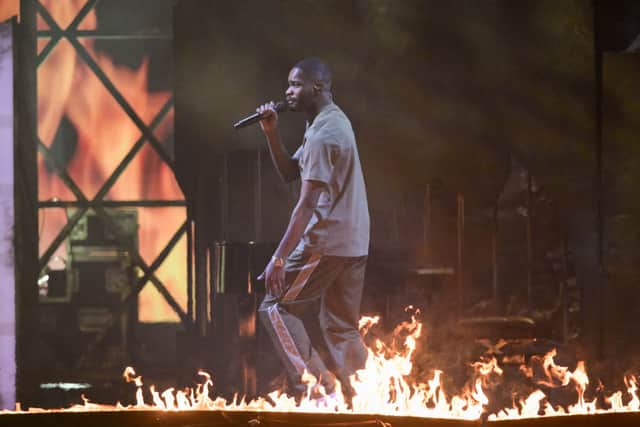 Dave performs during The BRIT Awards 2022 at The O2 Arena 