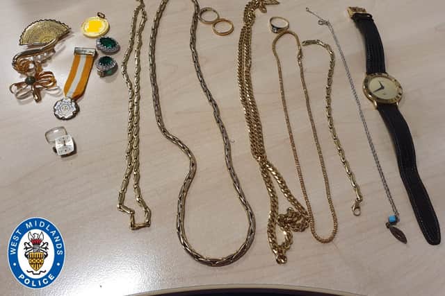 The jewellery we recovered and will return to victims