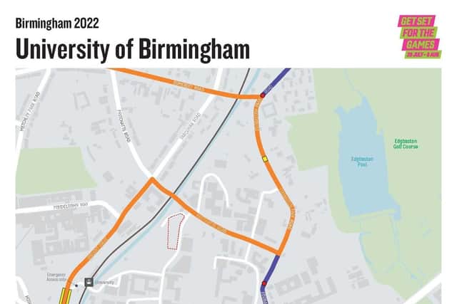 University of Birmingham road closures for Commonwealth Games