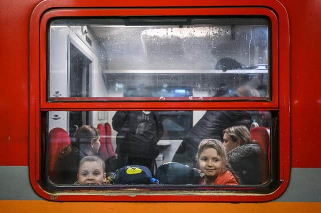 Families and their children flee the war in Ukraine