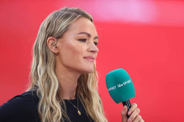 Presenter Laura Woods forced Agbonlahor to concede his comments were misguided. Picture: Catherine Ivill/Getty Images.