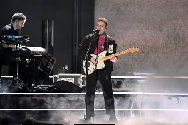 Sam Fender performs during The BRIT Awards 2022 at The O2 Arena on February 08, 2022 in London