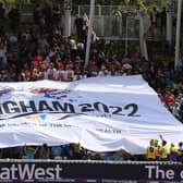 A banner in the ground for Birmingham’s bid for the 2022 commonwealth games during the NatWest T20 Blast Semi-Final match between Birmingham Bears and Glamorgan at Edgbaston (Photo by Laurence Griffiths/Getty Images)