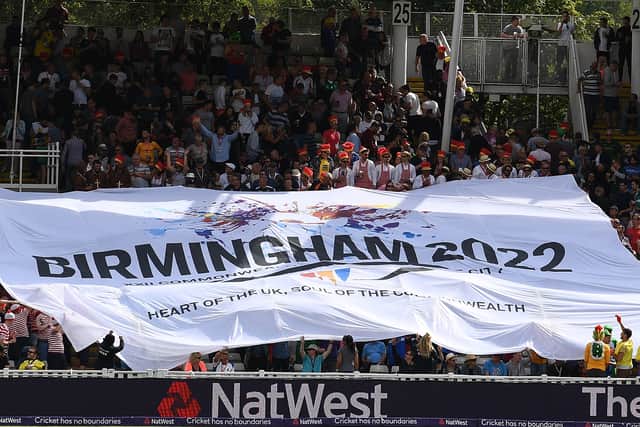 A banner in the ground for Birmingham’s bid for the 2022 commonwealth games during the NatWest T20 Blast Semi-Final match between Birmingham Bears and Glamorgan at Edgbaston (Photo by Laurence Griffiths/Getty Images)