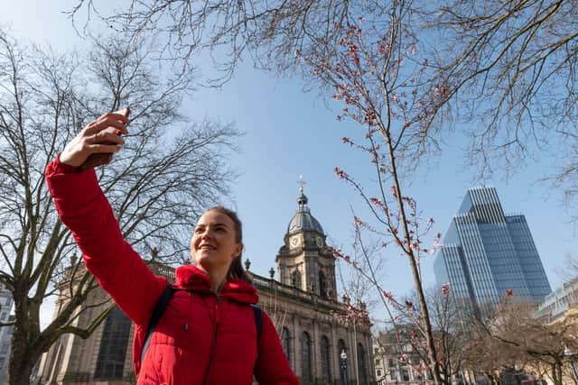 The National Trust has 'put blossom back' with a pop-up garden at Birmingham cathedral to help launch this year's #BlossomWatch campaign.