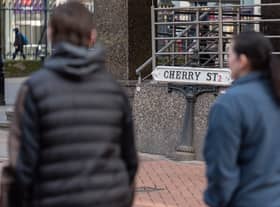 Cherry Street in Birmingham signals the cities historic links to blossom