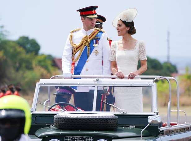 <p>The Duke and Duchess of Cambridge, Prince William and Kate Middleton, during their Caeribbean tour 2022.</p>
