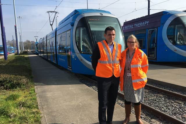 Transport for West Midlands executive director Anne Shaw meets with CAF CEO Josu Imaz