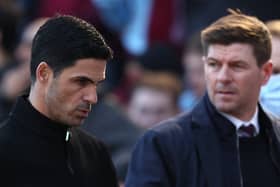 Arsenal boss Mikel Arteta (left) and Aston Villa manager Steven Gerrard (right).