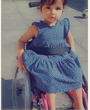 Nusaybah Riaz received a new wheelchair from Whizz Kidz