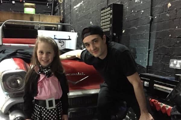 Rosie Parker and Tom Parker, from The Wanted, backstage at Grease