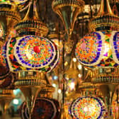 Decorative oriental lamps common in the Islamic celebration of Ramadan, Eid Al Fitr and Eid Al Adha festivals.