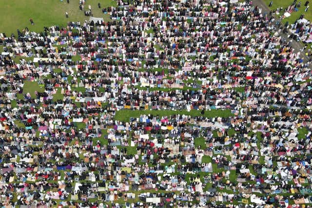 Drone image of Small Heath Park released by the organisers of Birminghams giant Eid celebration, May 2 2022