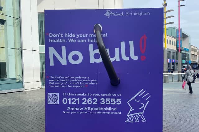 The Bullring Bull will be out of public view all of next week, as part of a Mental Health Awareness Week campaign