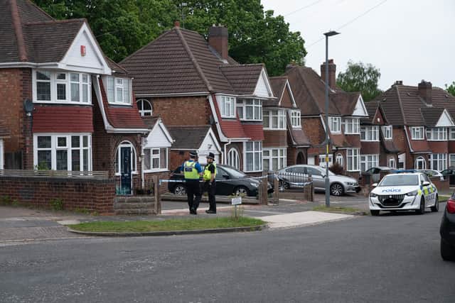 The scene in Beachburn Way, Handsworth Wood