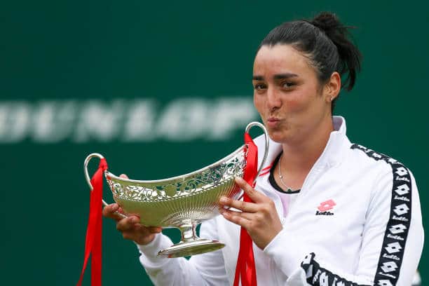 Tunisia’s Ons Jabeur is all smiles after winning the 2021 Birmingham Classic singles title. Picture: Cameron Smith/Getty Images.