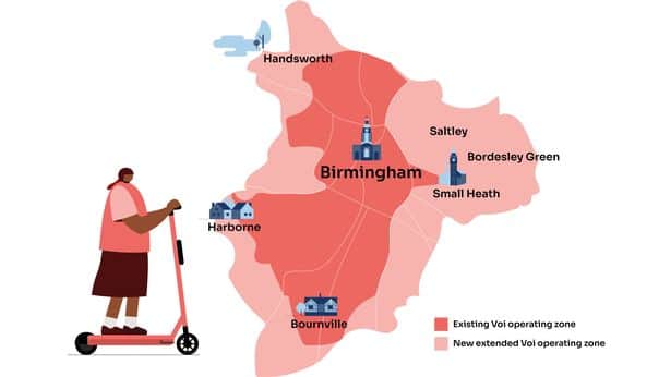Extension of Voi e-scooter trials across Birmingham