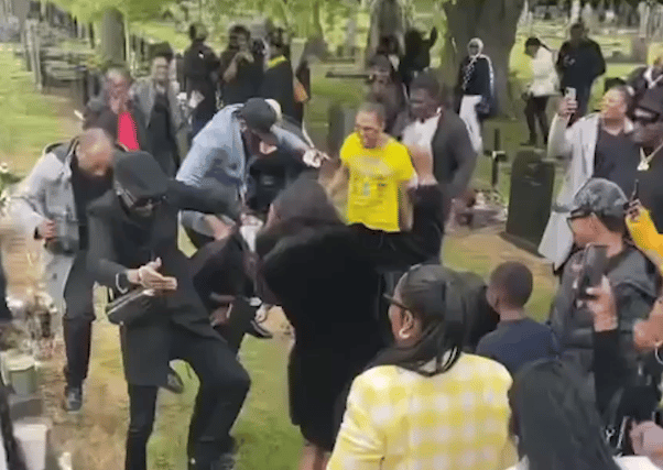 Mourners dance to DJ set at Witton Cemetery in Birmingham