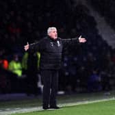 Steve Bruce, Manager of West Bromwich Albion reacts during the Sky Bet Championship match between West Bromwich Albion and AFC Bournemouth at The Hawthorns on April 06, 2022 in West Bromwich, England.