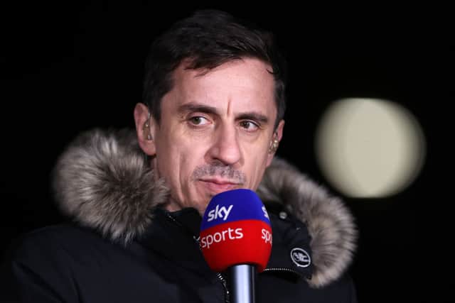 Sky Sports pundit and commentator Gary Neville. Credit: Naomi Baker/Getty Images