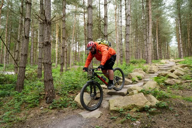 A cyclist tests out the new trail at Cannock Chase Forest ahead of Birmingham 2022 Commonwealth Games