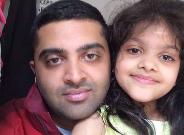 <p>Saghir Ahmed, with his daughter Maryam, who sadly passed away due to ovarian cancer in 2017</p>