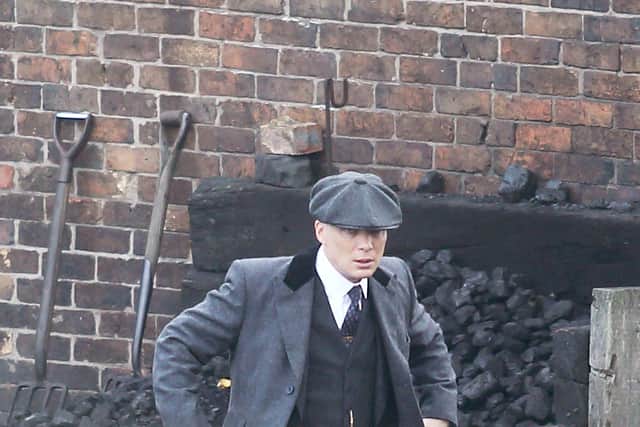 Cillian Murphy who plays Thomas Shelby in the Peaky Blinders on set at the Black Country Museum