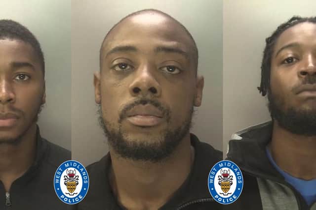 Campbell, Williams & Gray (left-right) were jailed for their part in the fight 
