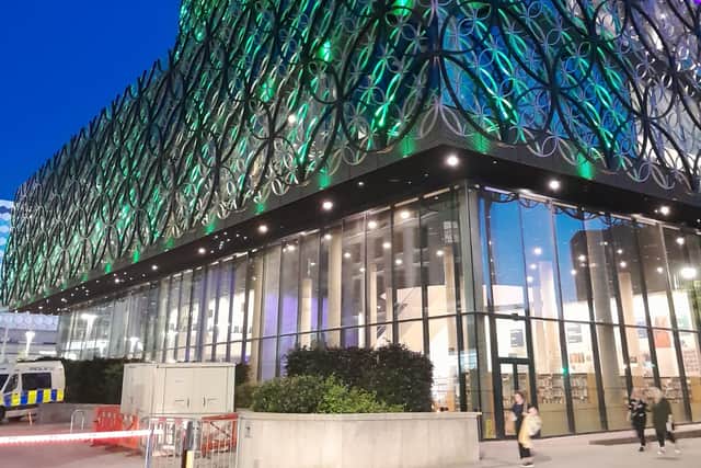 Birmingham Library was lit up green on Tuesday night (14 June) in support of Greenfell United Survivors