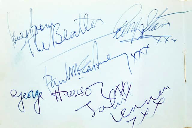 The Beatles autographs from a visit to ABC Weekend TV studios in Aston, Birmingham, in 1963 sell for £8,000