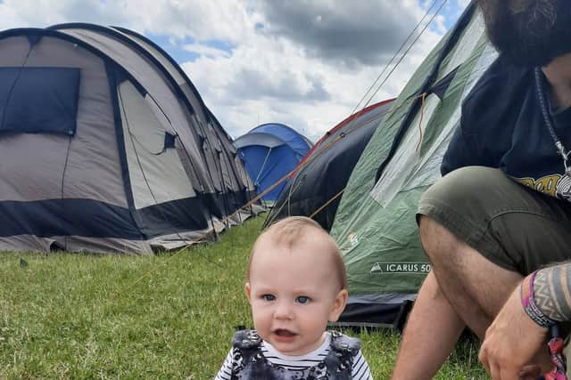 Ziggy at Download Festival as mum Anne Shirley shares her best tips for taking babies to summer festivals