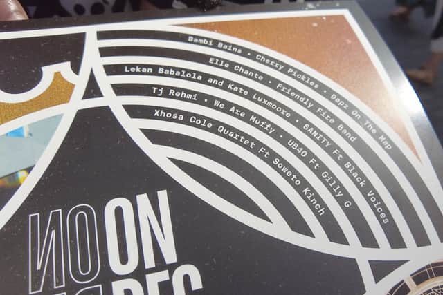 List of Artists on a vinyl copy of On Record, a new album released ahead of Birmingham 2022
