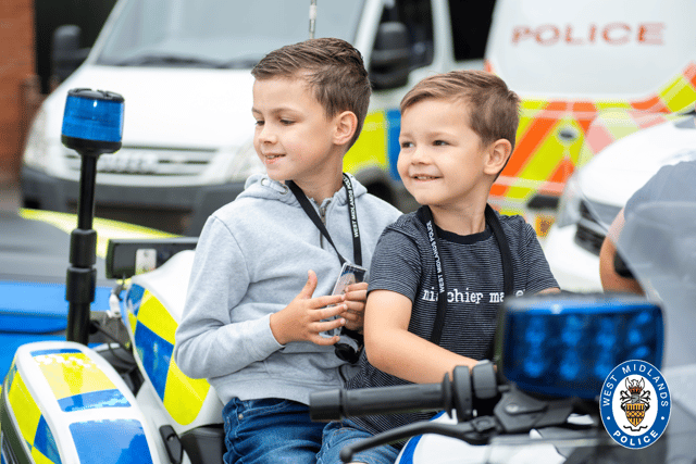Oscar Jealous with his brother Charlie spending a day with West Midlands Police