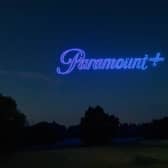 The drones fly 600ft in the air above Hollywood Golf Club, in Birmingham, West Midlands at 10.30pm on Tuesday June 21st, recreating iconic characters and scenes from Star Trek, Spongebob Squarepants and Mission: Impossible to mark the launch of new streaming service, Paramount+. (Pic:SWNS)