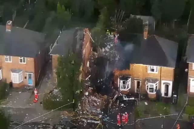 Explosion on Dulwich Road Kingstanding from West Midlands Fire Service
