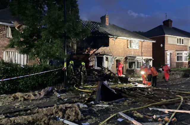 Explosion at a house in Kingstanding, Birmingham - image from West Midlands Ambulance Service