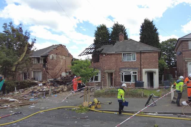Remains of the house in Dulwich Road, Kingstanding following a gas explosion