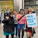 Brum for Choice demonstrators in Birmingham city centre against US ruling to overturn abortion rights
