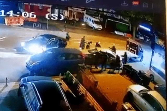 Men filmed attacking a car on Alum Rock Road in Birmingham