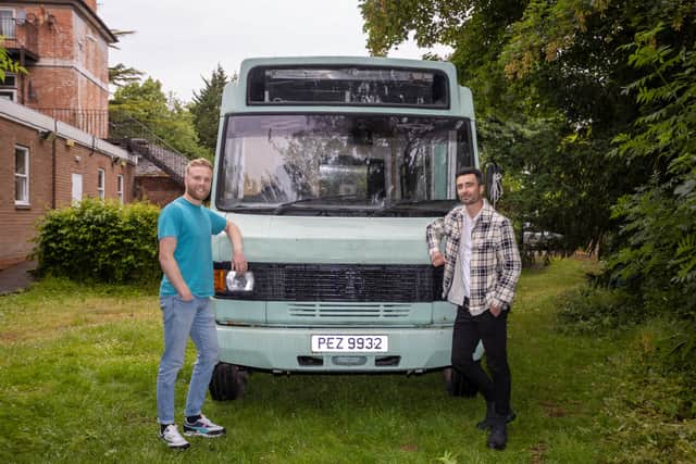 Birmingham friends Alex Nicholson and Raife Maddox transform a 1995 school bus into a luxury mobile home