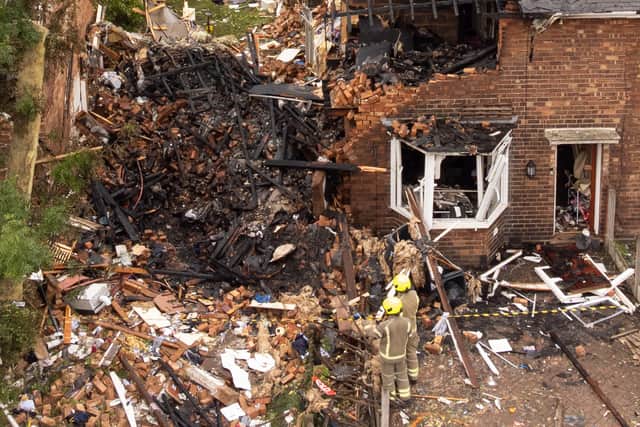 A woman was found dead after a house was destroyed in a gas explosion