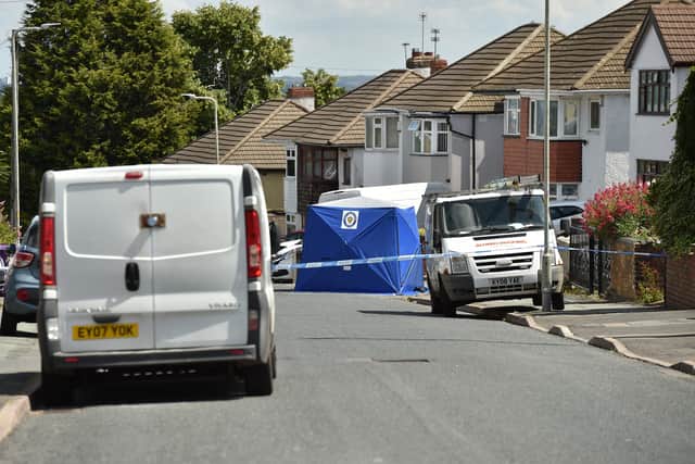 Mount Road, Lanesfield, Wolverhampton closed off by police today June 30, while a murder investigation is launched after a teenage boy was killed 
